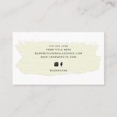 Chic Pastel Brush Stroke | Light Yellow on White Visitenkarte (Rückseite)