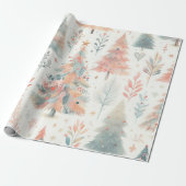 Chic Pastel Christmas Tree Wrapping Paper  Geschenkpapier (Ungerollt)