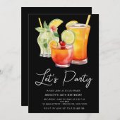 Chic Pastel Cocktail Party Geburtstag Einladung (Vorne/Hinten)