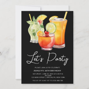 Chic Pastel Cocktail Party Geburtstag Einladung