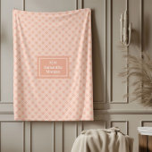 Chic Pastel Coral Blanket Elegant Custom Name Gift Fleecedecke