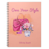 Chic Pastel Handbag & Blumendesign Notizblock (Vorderseite)