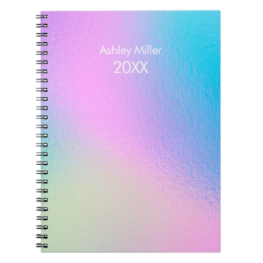 Chic Pastel Holographic Customize Notizblock (Vorderseite)