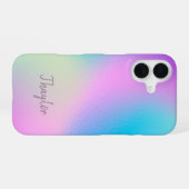 Chic Pastel Holographic Personalized Name iPhone 16 Hülle (Rückseite (Horizontal))