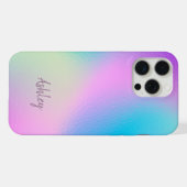 Chic Pastel Holographic Personalized Name iPhone Hülle (Rückseite (Horizontal))