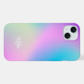 Chic Pastel Holographic with Name iPhone Hülle (Rückseite (Horizontal))