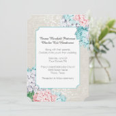 Chic Pastel Hydrangeas Hochzeitseinladung Einladung (Stehend Vorderseite)