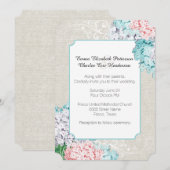 Chic Pastel Hydrangeas Hochzeitseinladung Einladung (Vorne/Hinten)