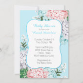 Chic Pastel Hydrangeas Kinderdusche Einladung (Vorderseite)