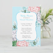 Chic Pastel Hydrangeas Kinderdusche Einladung (Stehend Vorderseite)