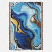 Chic Pastel Imitate aus blauem Gold Marmor Decke (Vorderseite Vertikal)