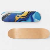 Chic Pastel Imitate aus blauem Gold Marmor Skateboard (Horizontal)