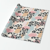 Chic Pastel Leopard Spots Geschenkpapier (Ungerollt)