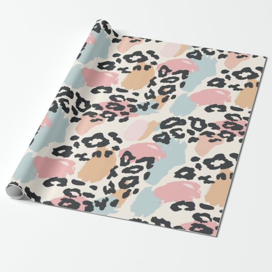 Chic Pastel Leopard Spots Geschenkpapier (Ungerollt)