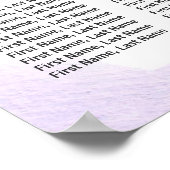 Chic Pastel Lila 12 Tische Hochzeitstabelle Poster (Ecke)