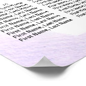 Chic Pastel Lila floral Sweet 16 Seating Chart Poster (Ecke)