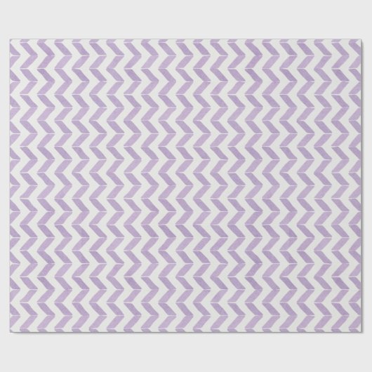 Chic Pastel lila grau Zickzack Monogramm Geschenkpapier (Flach)