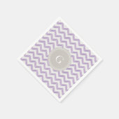 Chic Pastel lila grau Zickzack Monogramm Serviette (Ecke)