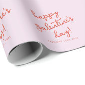Chic Pastel Lila Happy Galentines Day Script Geschenkpapier (Rolleneckpunkt)