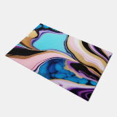 Chic Pastel lila rosa blaue goldene Imitate Marmor Fußmatte (Schrägansicht)