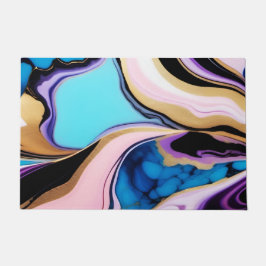 Chic Pastel lila rosa blaue goldene Imitate Marmor Fußmatte