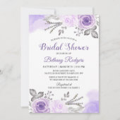 Chic Pastel Lila Rose Garten Brautparty Einladung (Vorderseite)