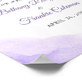 Chic Pastel Lila Watercolor Blumenzettel Poster (Ecke)