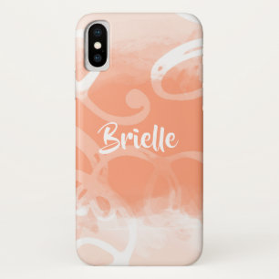Chic Pastel Orange Wirbel mit Namen Case-Mate iPhone Hülle