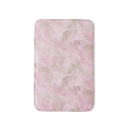 Chic Pastel Pink Agate Marble Muster Badematte (Vorderseite Vertikal)