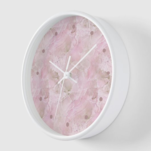 Chic Pastel Pink Agate Marble Muster Square Uhr (Winkel)