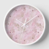 Chic Pastel Pink Agate Marble Muster Square Uhr (Vorderseite)