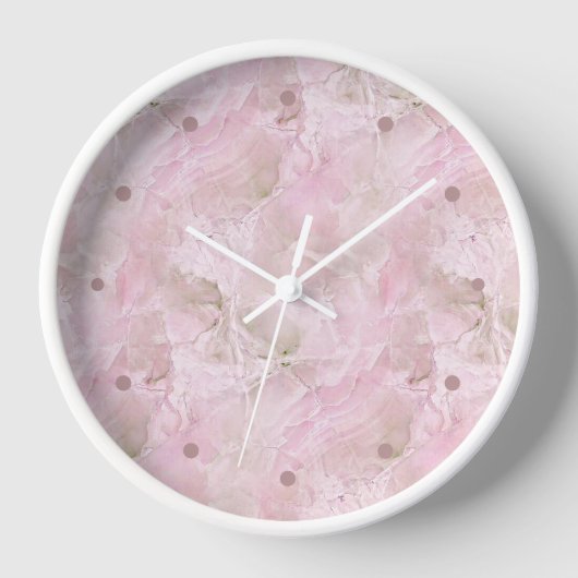 Chic Pastel Pink Agate Marble Muster Square Uhr (Vorderseite)