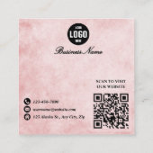 Chic Pastel Pink & Gold QR Code Treueabatt Rabattkarte (Rückseite)