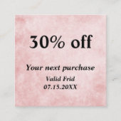 Chic Pastel Pink & Gold QR Code Treueabatt Rabattkarte (Vorderseite)