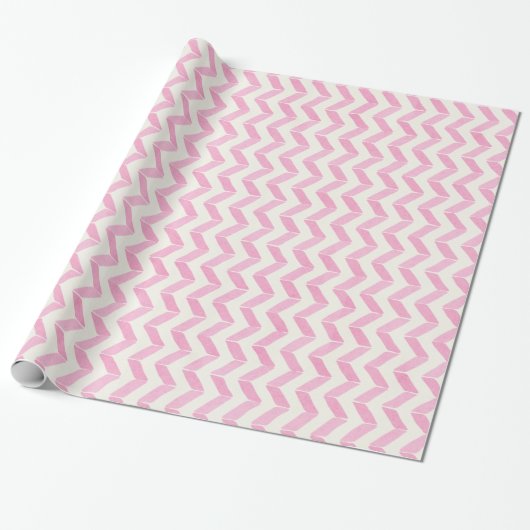 Chic Pastel Pink & Minze Zickzack Monogramm Geschenkpapier (Ungerollt)