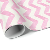 Chic Pastel Pink & Minze Zickzack Monogramm Geschenkpapier (Rolleneckpunkt)