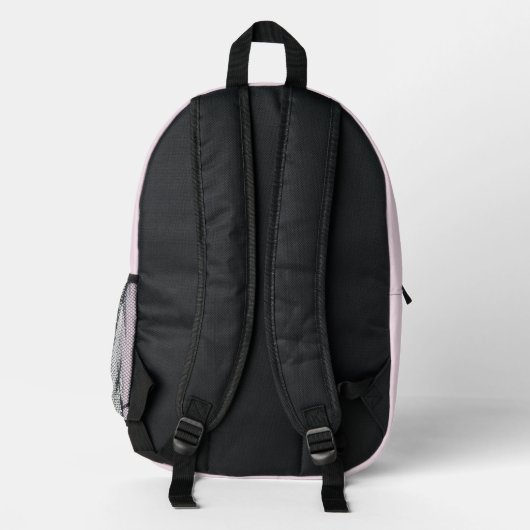 Chic Pastel Pink Trendy Minimal Mit Monogramm Bedruckter Rucksack (Rückseite)