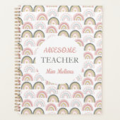 Chic Pastel Rainbow mit Phantastischem Herzlehrer Planer (Vorderseite)