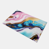 Chic Pastel Rosa lila goldene Imitate Marmor Fußmatte (Schrägansicht)