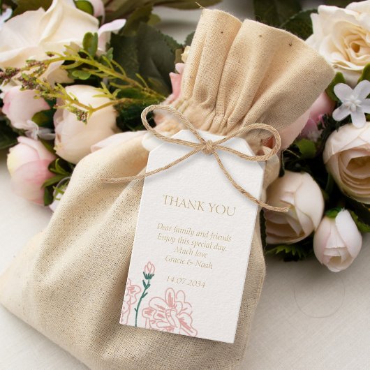 Chic Pastel Rose Wedding Vielen Dank Geschenkanhänger