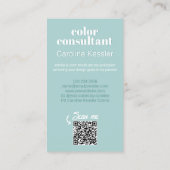 Chic Pastel Seafoam Seaglass Minze Aquamarin Grün Visitenkarte (Rückseite)