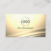 Chic Pastel Silk Cream Curved Deco Logo QR Code Visitenkarte (Vorderseite)