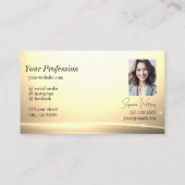 Chic Pastel Silk Cream Curved Deco Logo und Foto Visitenkarte (Rückseite)