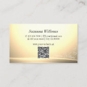 Chic Pastel Silk Cream Curved Dekoration mit QR Co Visitenkarte (Rückseite)