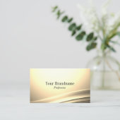 Chic Pastel Silk Cream Curved Dekoration mit QR Co Visitenkarte (Stehend Vorderseite)