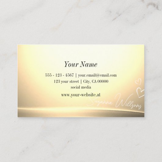Chic Pastel Silk Cream geschwungene Dekoration Ele Visitenkarte (Rückseite)