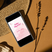 Chic Pastel Star Moderne Pink Baby Dusche Einladung