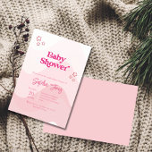 Chic Pastel Star Moderne Pink Baby Dusche Einladung