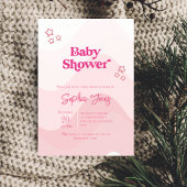 Chic Pastel Star Moderne Pink Baby Dusche Einladung
