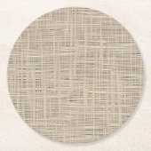 Chic Pastel Taupe Imitate Jute Fabric Muster Runder Pappuntersetzer (Vorderseite)